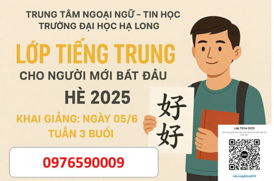 Tuyển sinh Hè 2025- Lớp Tiếng trung cho người mới bắt đầu